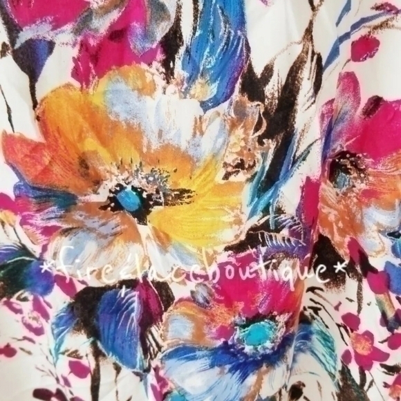 UMGEE WATERCOLOR LACE TRIM MAXI DRESS SZ L - Picture 5 of 7